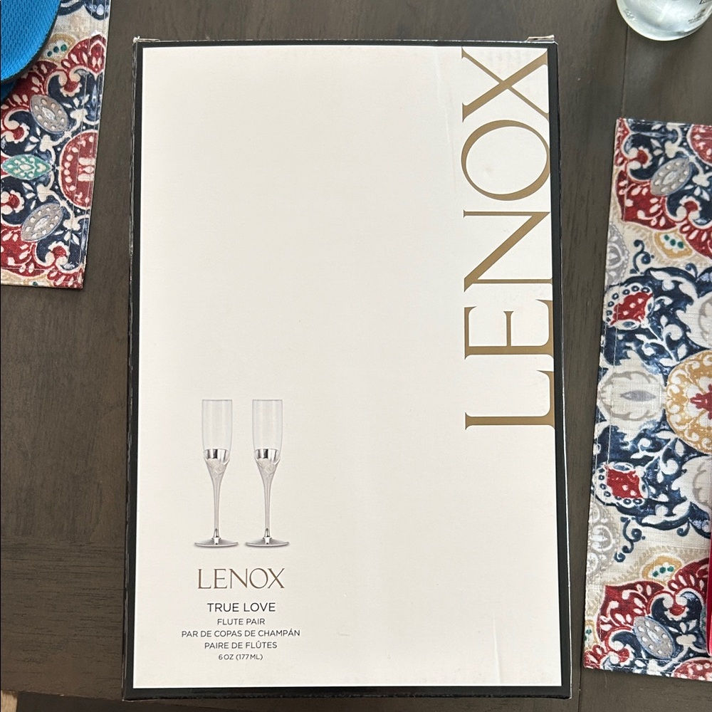 Lenox True Love Champagne Flutes with Silver Accents